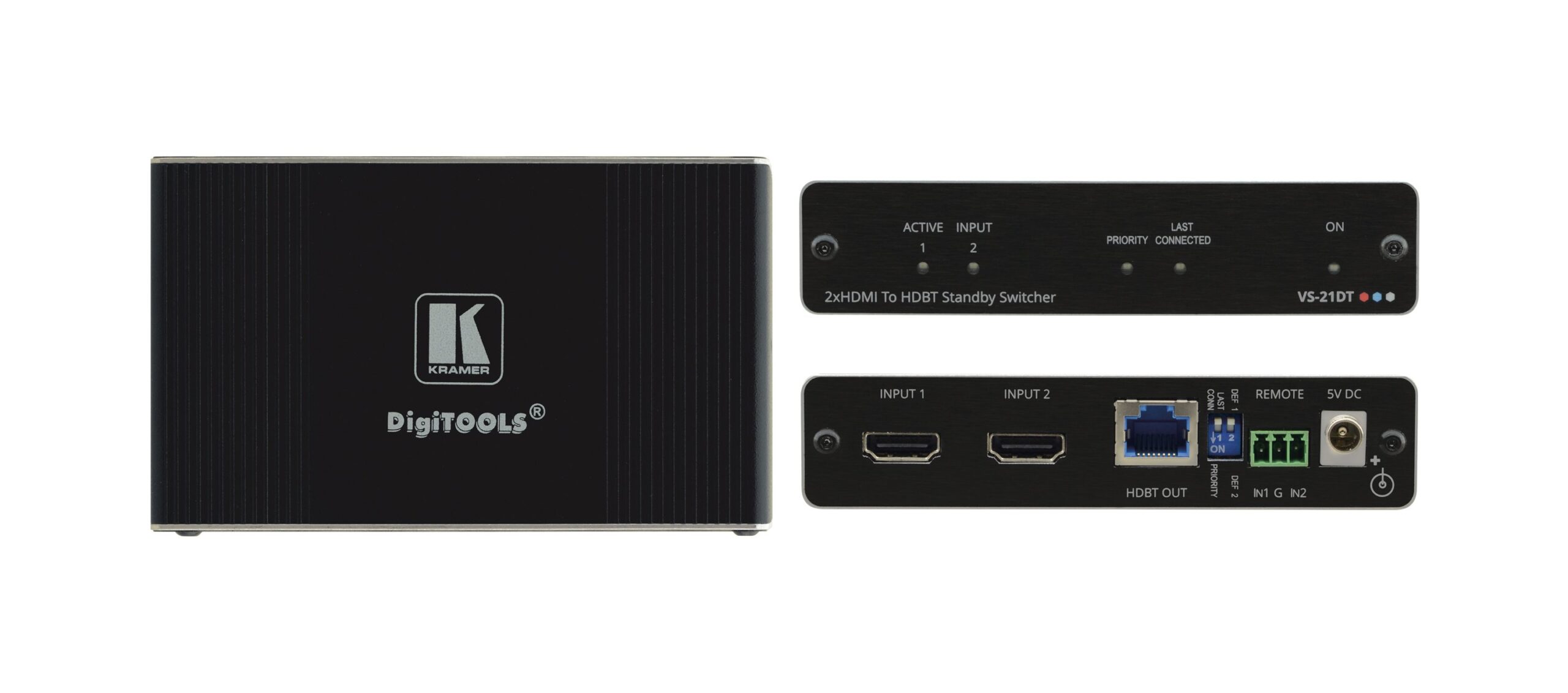 VS-21DT 2x1 4K60 4:2:0 HDCP 2.2 HDMI Auto Switcher over HDBaseT